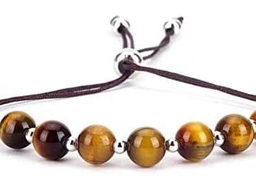 Pulsera Ojo De Tigre Separadores En Plata