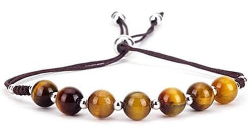 Pulsera Ojo De Tigre Separadores En Plata