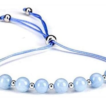 Pulsera Aguamarina Separadores Plata