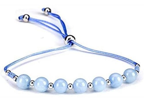 Pulsera Aguamarina Separadores Plata