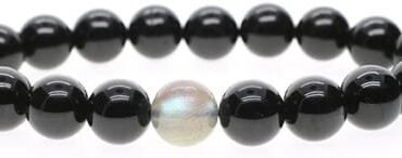 Pulsera Turmalina Negra Centro Labradorita