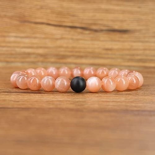 Pulseras Para Pareja Sunstone Natural con piedra negro Mate - Image 3
