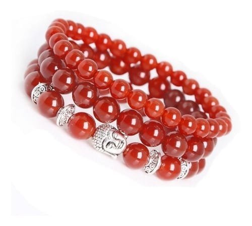 Set x3 Pulseras Cornalina Buda Separadores