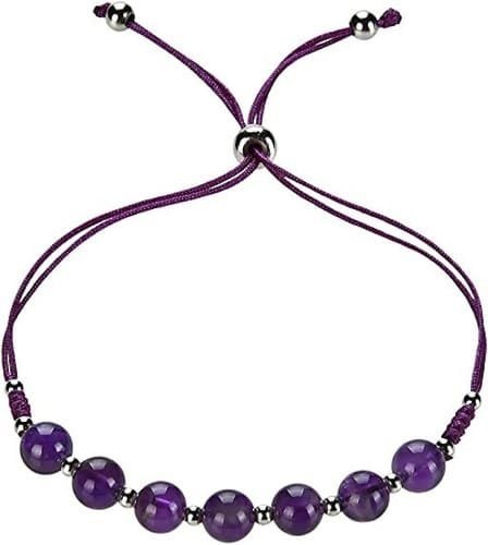 Pulsera Amatista Separadores En Plata - Image 2