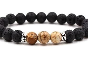 Pulsera Volcánica Separador Plateado Central3