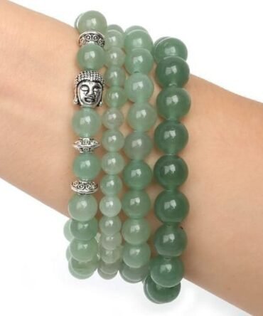 Set x4 Pulseras Aventurina Separador Buda