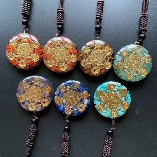 Collar Orgonita Cubo De Metatrón 7 Chakras Individual - Image 2