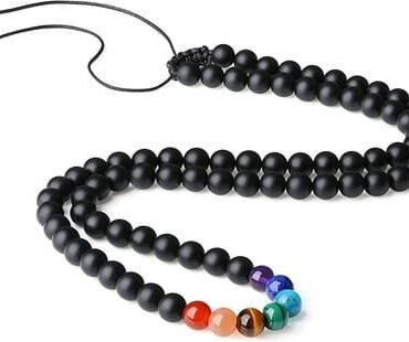 Collar Piedra Natural para los 7Chakras Con Piedra Mate