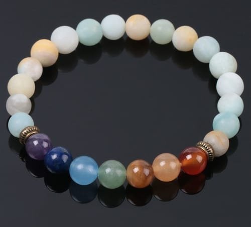 Pulsera 7 Chakras Amazonita Separador Dorado - Image 2