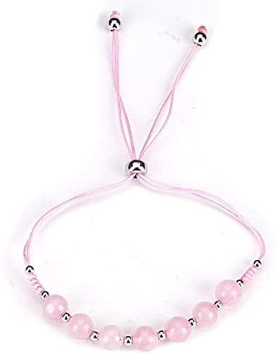 Pulsera Cuarzo Rosa Separador Plata - Image 2