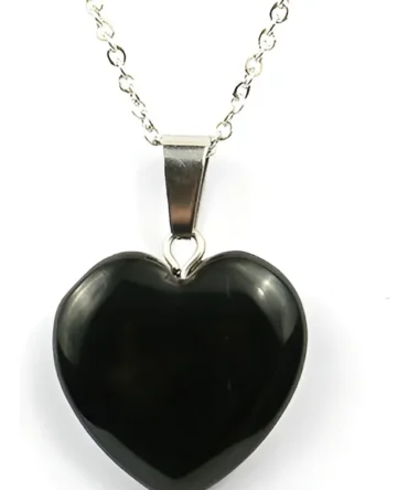 Collar Corazón Obsidiana Negra
