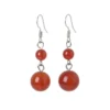 Aretes de plata con cornalina natural, luz terrosa y presencia serena. Una pieza que acompaña con carácter y sobriedad.