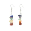 Aretes de plata con chips de piedras naturales, armonía visual y energía sutil. Un diseño simbólico de presencia serena.