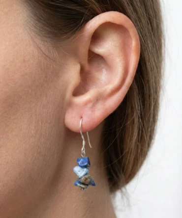 Aretes de plata con lapislázuli natural