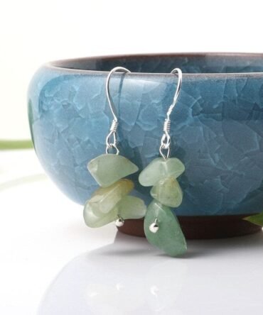 Aretes en plata con Aventurina Chips