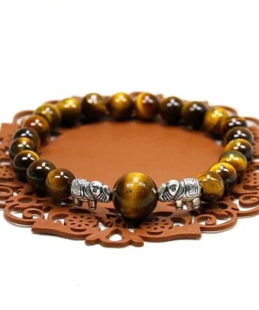 Pulsera Piedras Con Elefantes