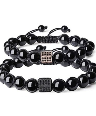 Pulseras Para Pareja Turmalina Separador Rodio