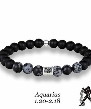 Pulsera Signo Zodiacal Obsidiana Copo De Nieve