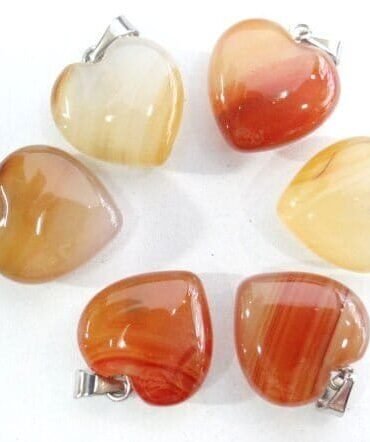 Collar corazón ágata cornalina