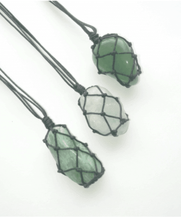 Collar Aguamarina macramé