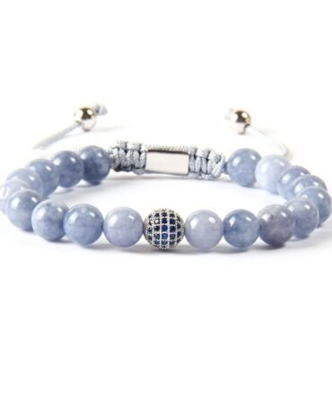 Pulsera Aguamarina con separador Rodio