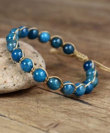 Pulsera Apatita Hilo Dorado