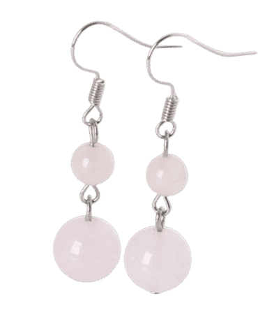 Aretes en plata con Cuarzo Rosa