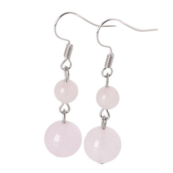 Aretes en plata con Cuarzo Rosa