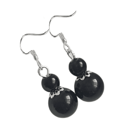 Aretes Obsidiana 10mm