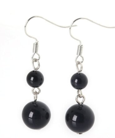 Aretes en plata con Turmalina Negra