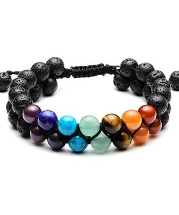 Pulsera 7 Chakras Volcánica 8mm Doble