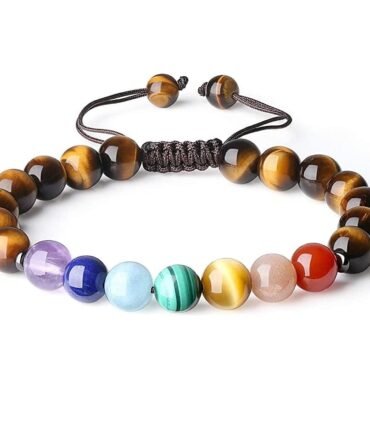 Pulsera 7 Chakras Ojo De Tigre