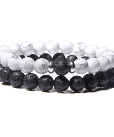 Pulseras Para Pareja Howlita Volcánica separadores