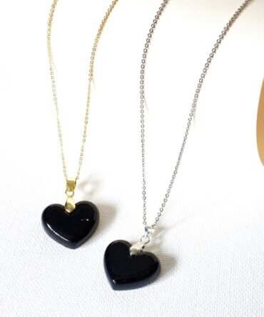 Colgante Corazón Shungit En Resina