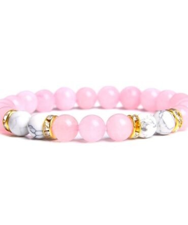 Pulsera Cuarzo Rosa Separador Howlita