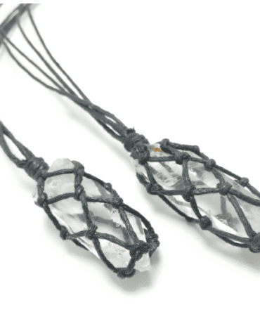 Collar Cuarzo Cristal Macramé
