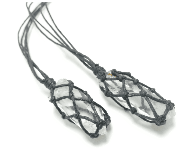 Collar Cuarzo Cristal Macramé