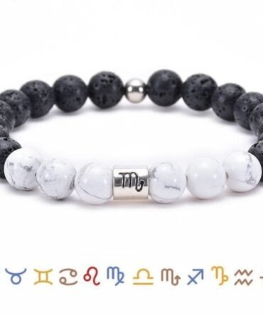 Pulsera Signo Zodiacal Volcánica y Howlita