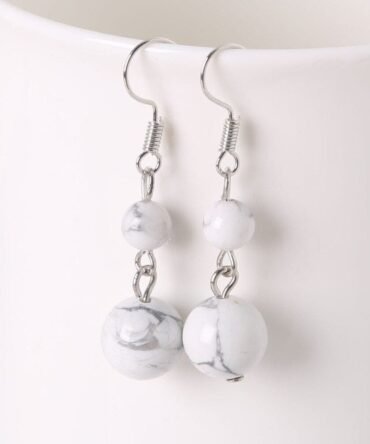 Aretes en plata con Howlita