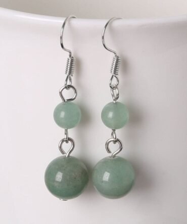 Aretes en plata con Jade Verde