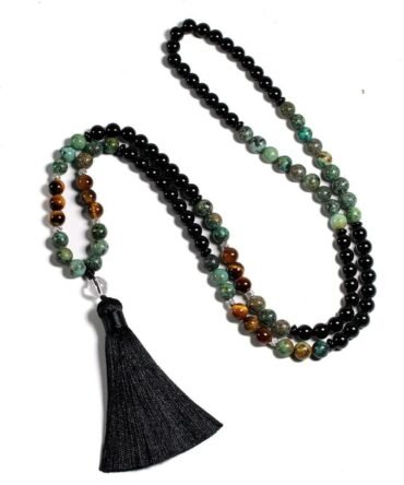 Japa Mala Turquesa Africana Ónix Ojo De Tigre