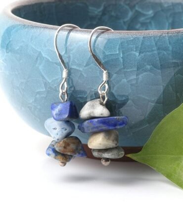 Aretes en plata con Lapislázuli Chips