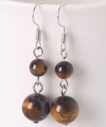 Aretes en plata con Ojo de Tigre