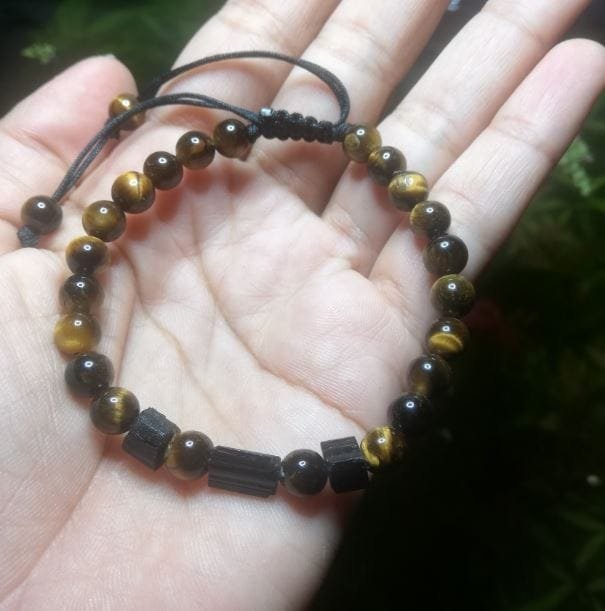 Pulsera Turmalina negra Y Ojo De Tigre 6mm - Image 5