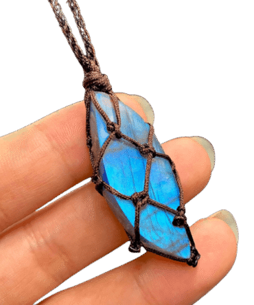 Collar Labradorita Macrame Colgante