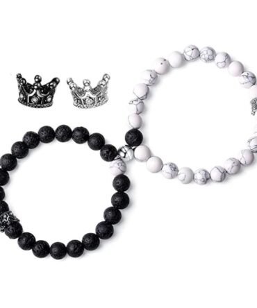 Pulseras Magnéticas para pareja Howlita Volcánica