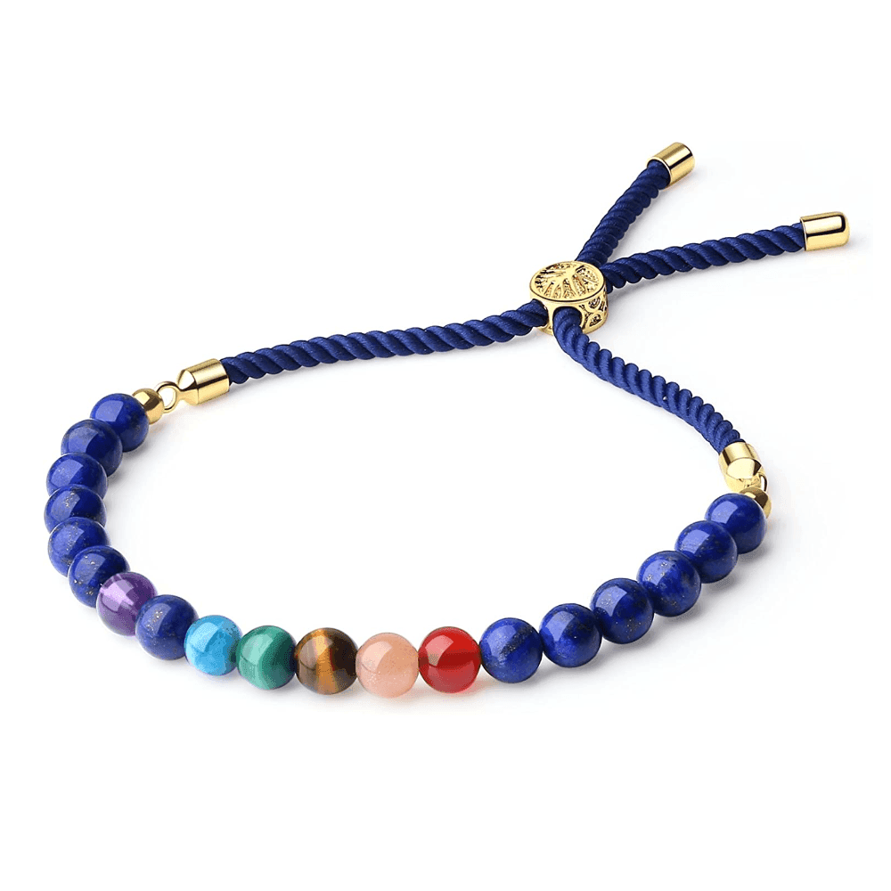 Pulsera lapislázuli 7 Chakras ajustable 6mm