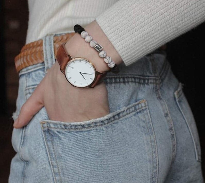 Pulsera Signo Zodiacal Volcánica y Howlita - Image 2