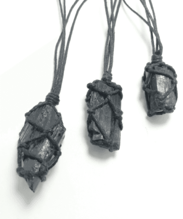 Collar Turmalina Turmalina Negra Macramé